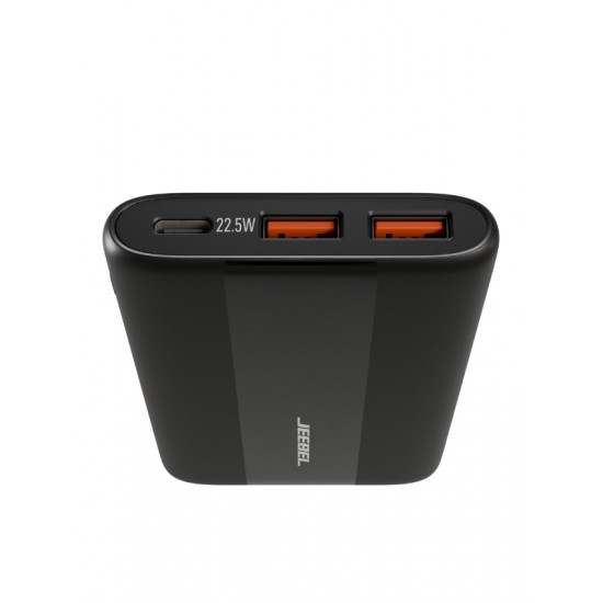 باور بانك جيبل 10000 مللي أمبير 20 وات PD، منفذ USB-C، منفذين USB-A | أسود باور بانك جيبل 10000 مللي أمبير 20 وات PD، منفذ USB-C، منفذين USB-A | أسود