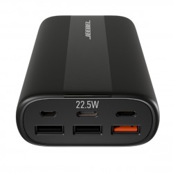 باور بانك جيبل 20000 مللي أمبير 20 وات PD، منفذ USB-C، ثلاث منافذ USB-A | أسود