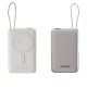باور بانك Jeebel مغناطيسي لاسلكي – 10000mAh مع حامل مدمج وكابل USB-C | شحن سريع PD 22.5W وشحن لاسلكي - ابيض