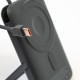 باور بانك Jeebel مغناطيسي لاسلكي – 10000mAh مع حامل مدمج وكابل USB-C | شحن سريع PD 22.5W وشحن لاسلكي - اسود