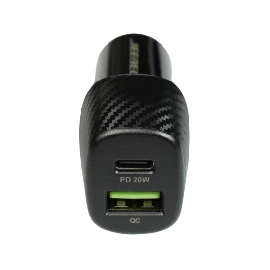 شاحن سيارة جيبيل 38 واط بمنفذين USB-C PD + USB-A QC3.0 مع كابل Type-C معتمد من MFi | أسود شاحن سيارة جيبيل 38 واط بمنفذين USB-C PD + USB-A QC3.0 مع كابل Type-C معتمد من MFi | أسود